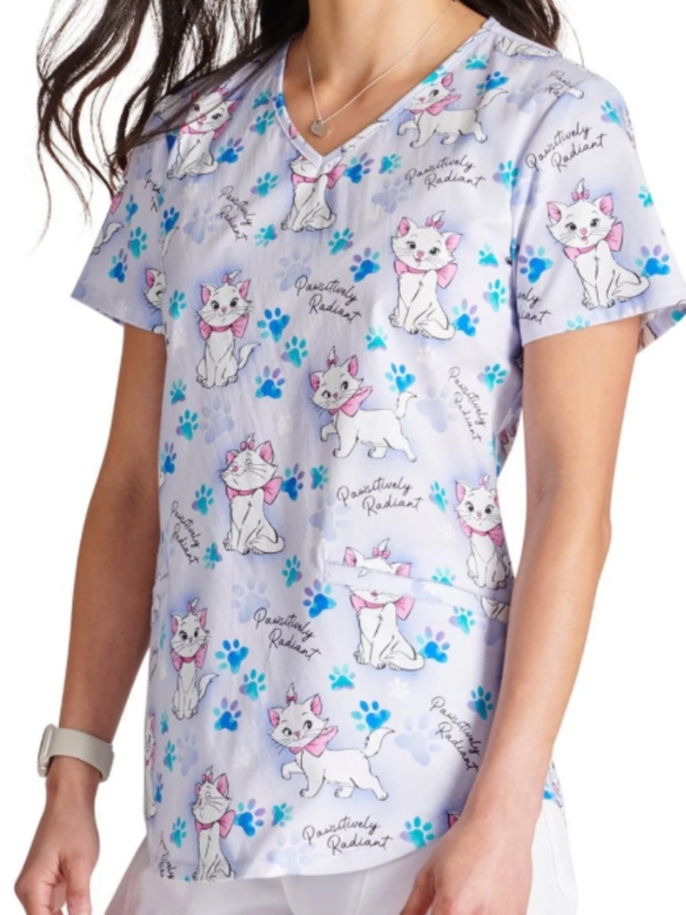 Aristocats Cherokee Tooniforms Disney Licensed V Neck Scrub Top